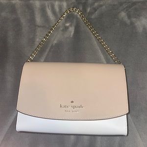 NWT kate spade beige and white purse